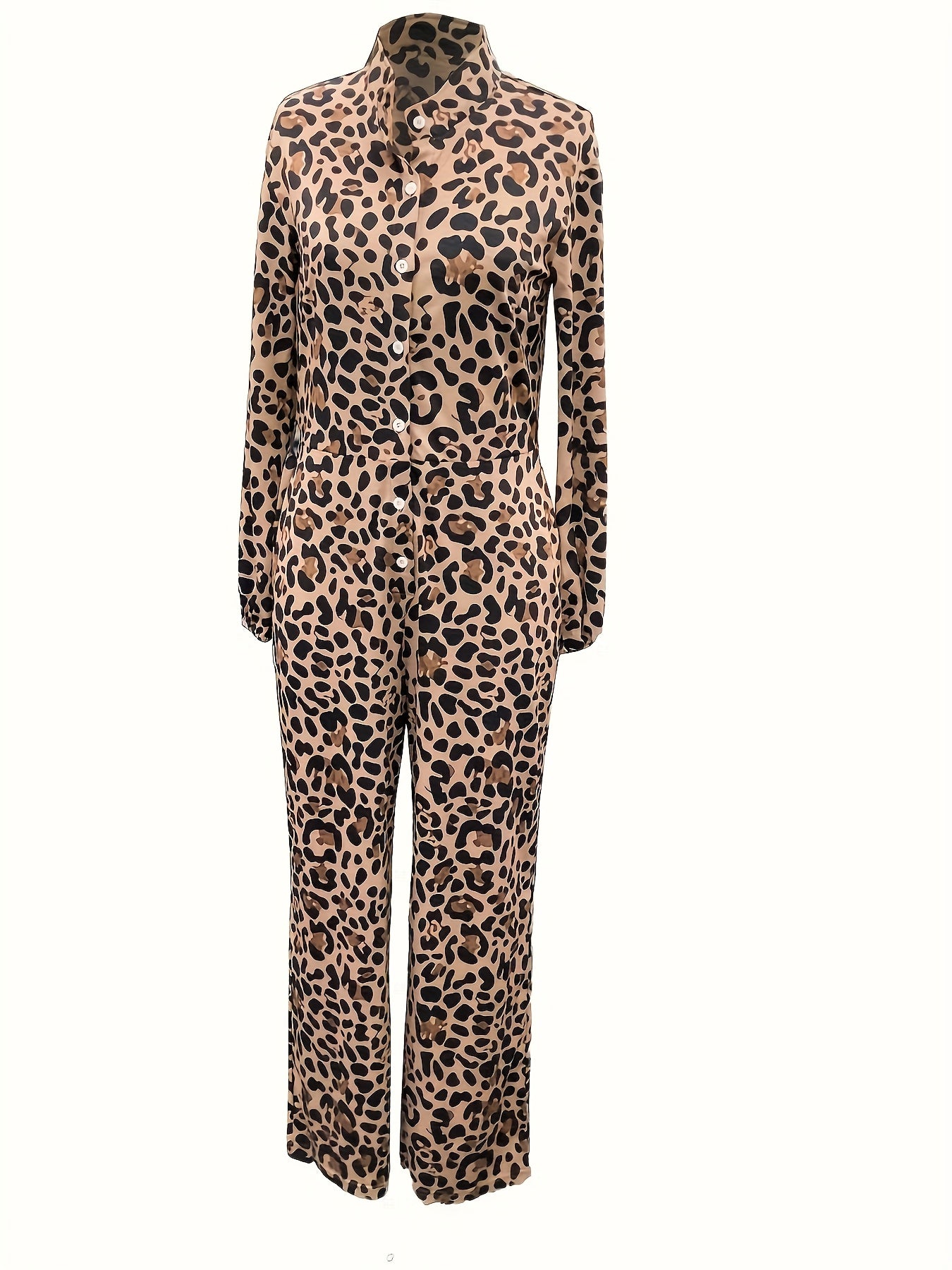 Leopard Print Fashion Trend New Waist Cinching Jumpsuit Commuting Summer Jumpsuit