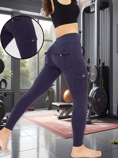Pants with a Broad Waistband, Designed for High Stretch And Pockets, Suitable for Work, Form-Fitting, Enhances The Hips, Compresses The Abdomen, Ideal for Fitness And Workouts, Quick-Drying Tight Trousers