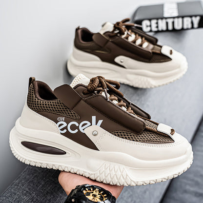 Sneakers, Men's Casual Sports Shoes- Durable PU Sole, Round Toe Low-top Design, Breathable Running Shoes, Suitable for Hiking, Outdoor Activities and Daily Wear