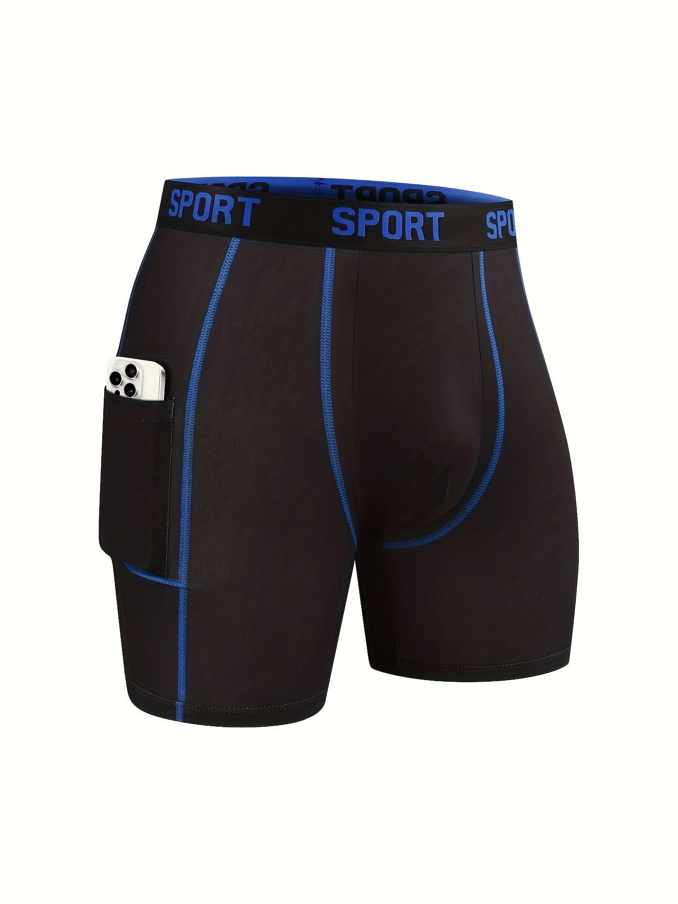 Set of 10 Men'S Underwear Featuring Pockets - Breathable, Stretchy, Quick-Drying, with an Elastic Waistband, Suitable for Sports And Leisure, Running, And Fitness. Soft And Lightweight