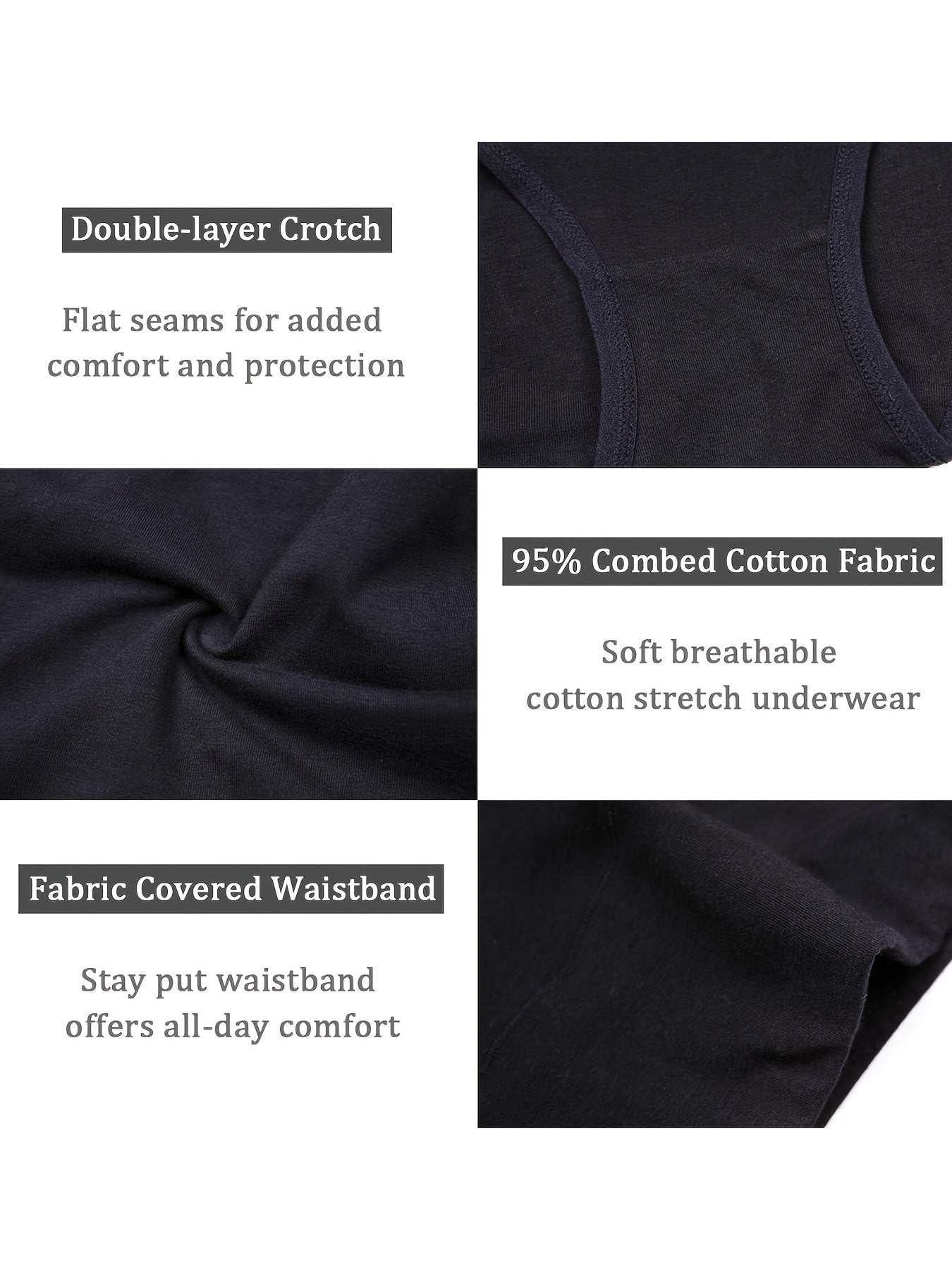 5pcs High Waist Solid Color Briefs, Comfy, Soft, Breathable, Stretchy And Elegant Lingeries for Women