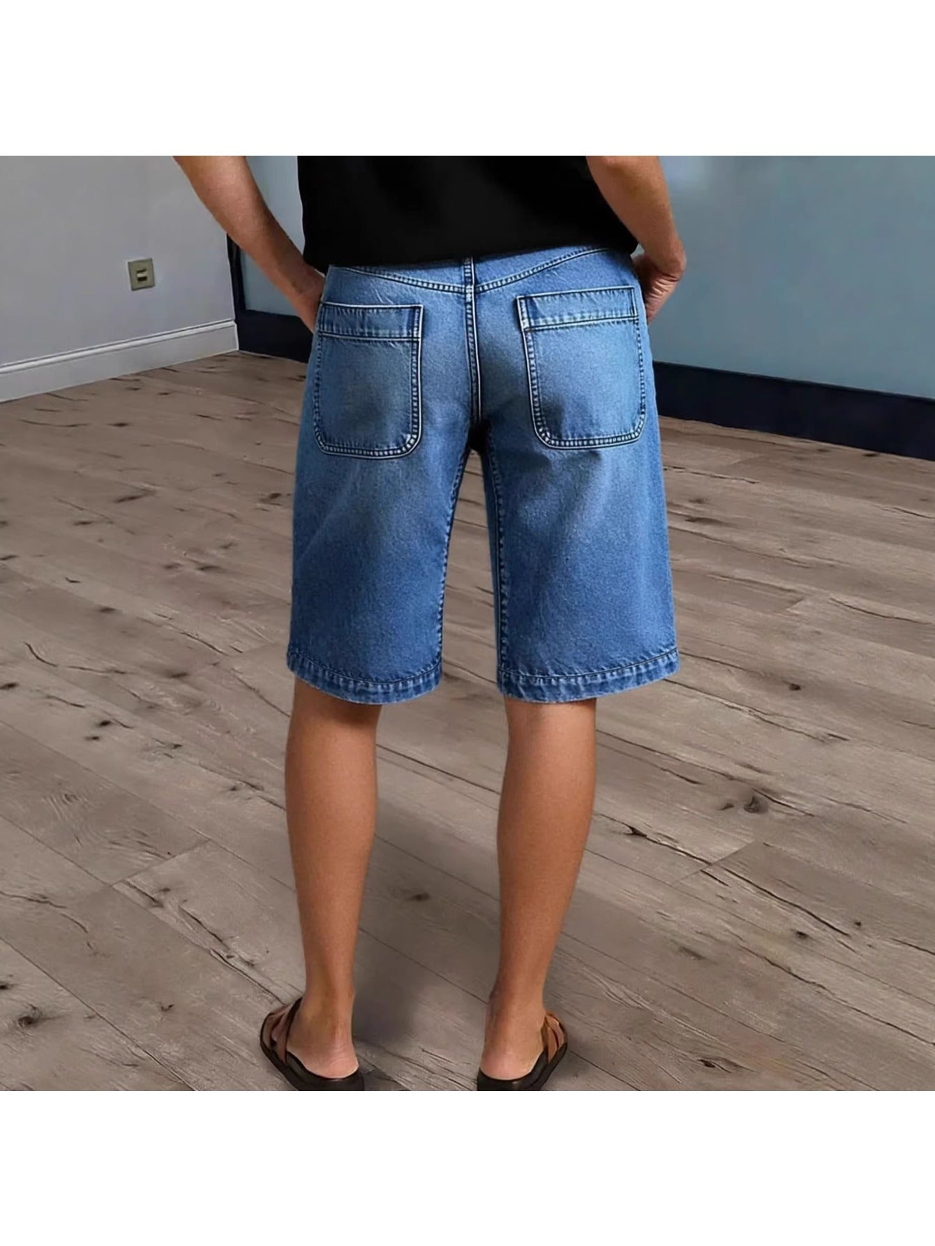 Women's Retro High Waisted Wide Leg Jean Shorts - Classic Denim Loose Fit Bermuda Cargo Shorts - Versatile Summer Casual Bottoms