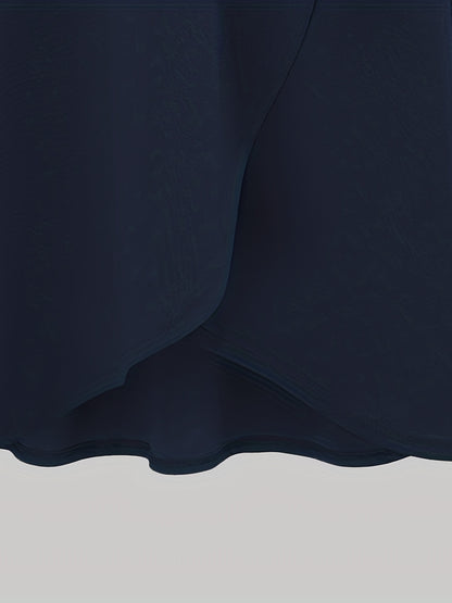 Women's Autumn New High-Waist Irregular Split Skirt with Lining, Mid-Length 2-in-1 Tie Dress