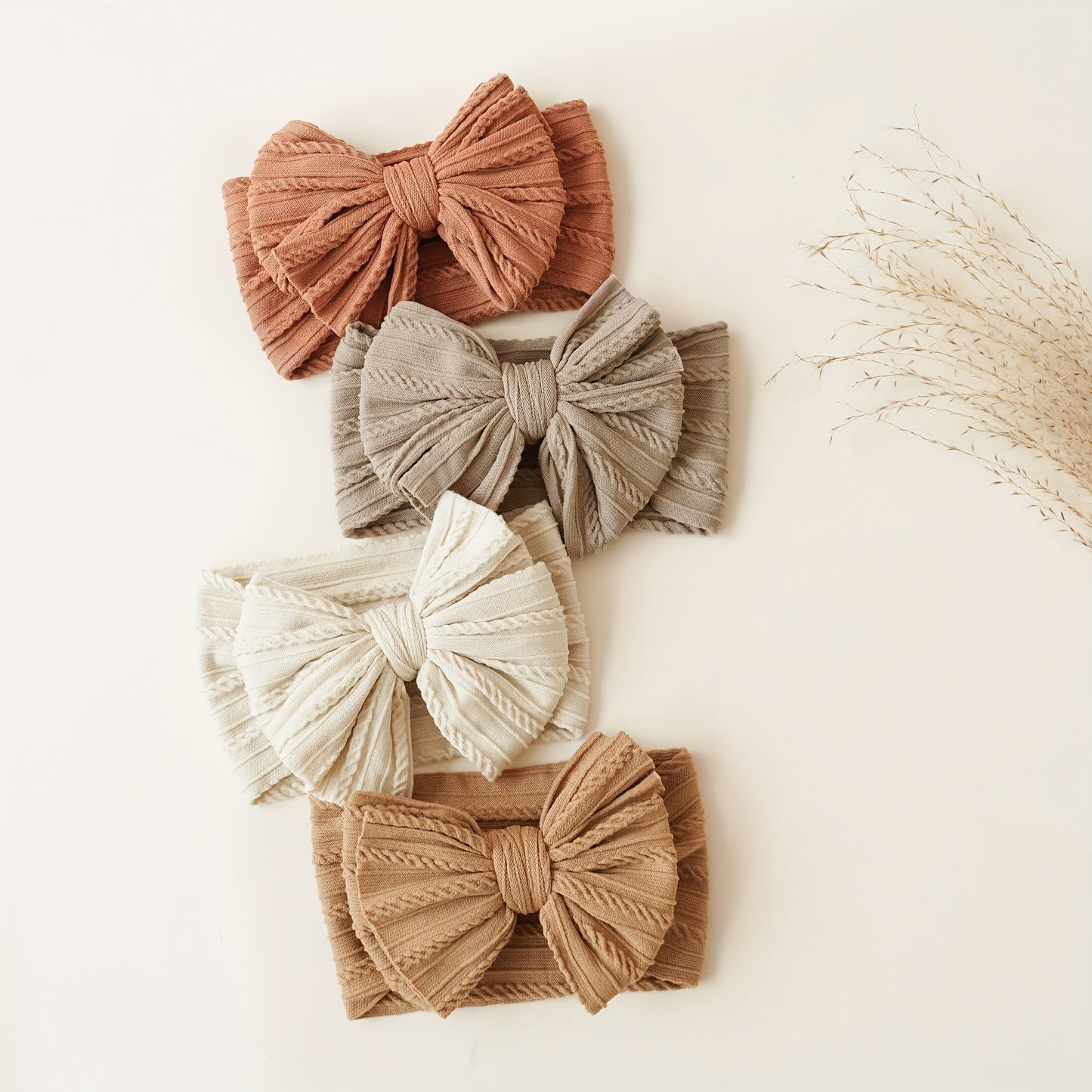 8-Pack Baby Headbands: Soft Nylon Elastic Hair Bows for Newborns, Infants And Toddlers | Daily Wear And Photoshoots