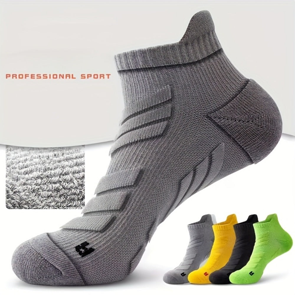 Men's Cushioned Basketball Ankle Socks - 5-Pair Pack