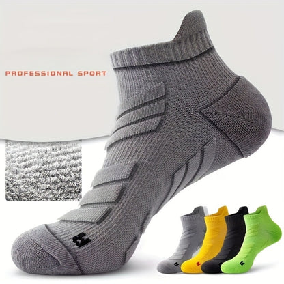 Men's Cushioned Basketball Ankle Socks - 5-Pair Pack
