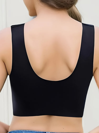 4pcs, Lace in Large Size, Vest with Traceless Ice Gathered Breathable Thin Style, Bra with Beautiful Back, Large Chest and Small Fixed Bra