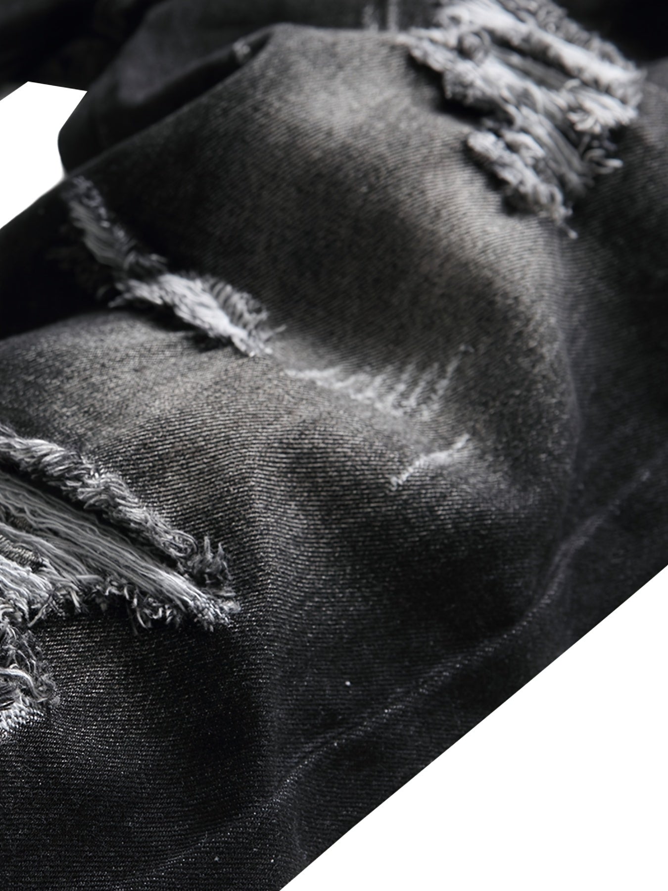 Men'S Slim Fit Straight Leg Denim Pants with Ripped And Distressed Details