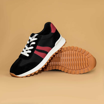 Women's Genuine Leather Chunky Lug Sole Lace Up Running Shoes Casual Designed Fashion Sporty Sneakers AA1127n