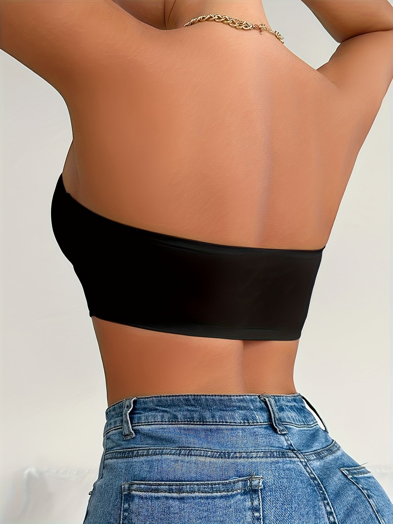 Two-Piece Women'S Mixed Color Strapless Bra with Front Closure, Perfect for Off-Shoulder Dresses And Wedding Gowns, Comfortable Lingerie Strapless Bandeau Bra, Front Closure Wire-Free Bra, Summer Seamless Breathable Bralette