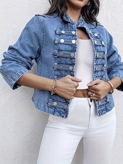 Women'S Plus Size Denim Jacket - Long Sleeve Button Denim Jacket Coat Four Seasons Suitable for Any Place