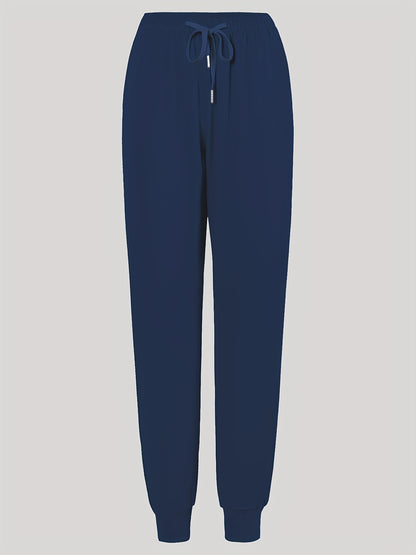 Women'S Frosted Pocket Brush Pants with Elastic Ribbed Toe Binding Work Pants