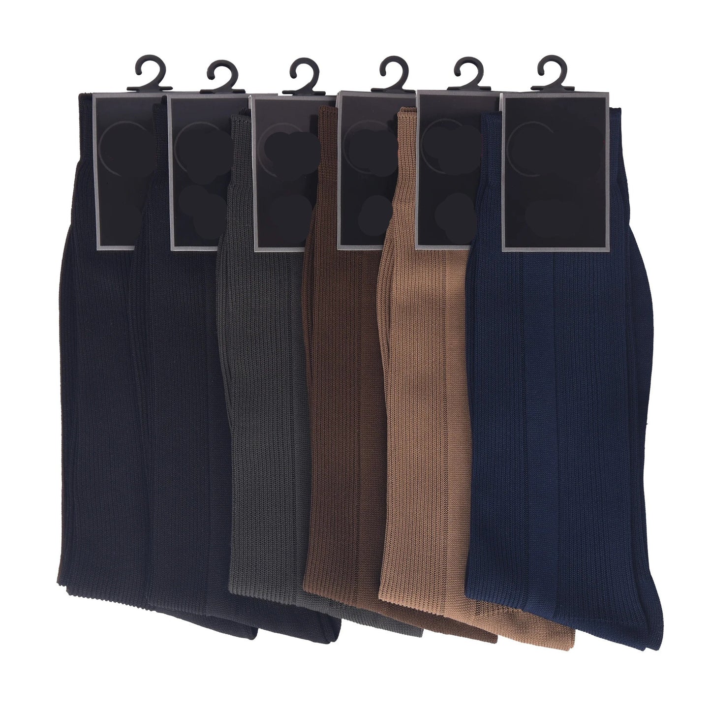 6 PAIRS MEN'S DRESS SOCKS IN BLACK