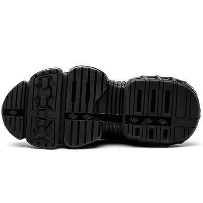 Men's Industrial Safety Work Shoes - Slip-Resistant, Steel Toe Protection, Breathable PU Upper - for Construction, Factory, Gym, Everyday - Warehouse Footwear, Modern Workwear, Outdoor Laborers