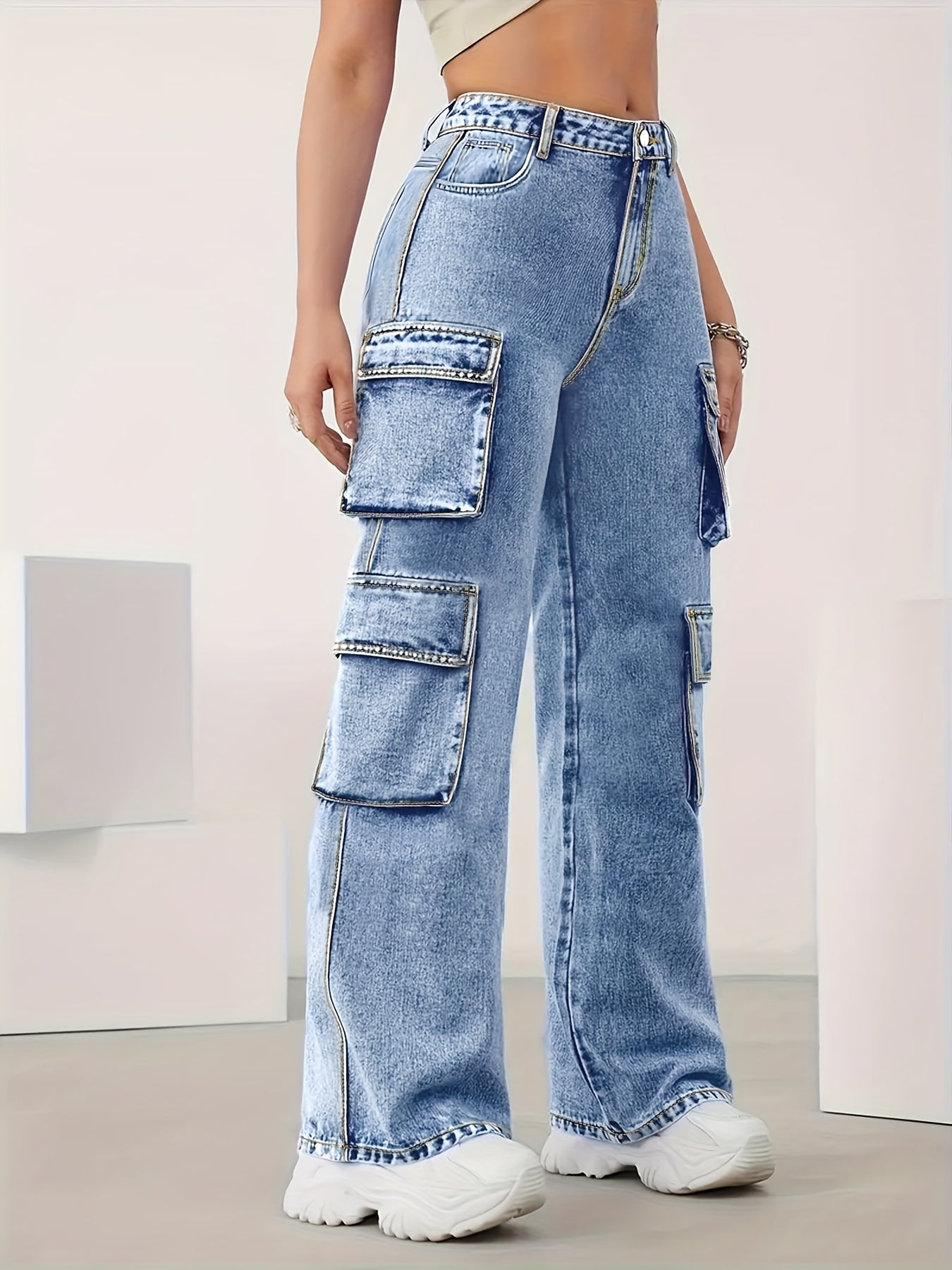 Increase The Size Of Plain Flip Pocket Book Bag Tooling Jeans Loose Version Of High Elastic Zipper Button Opening And Closing Four Seasons Can Wear Comfortable Plus Size Jeans.
