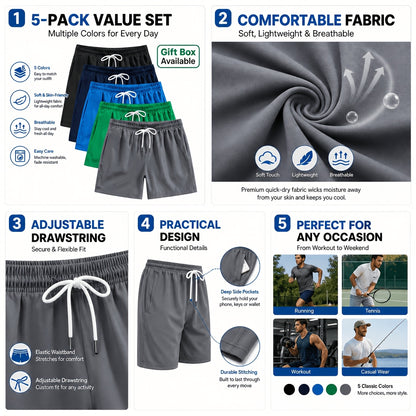 5-Pack Printed Shorts Polyester Shorts - product view 10