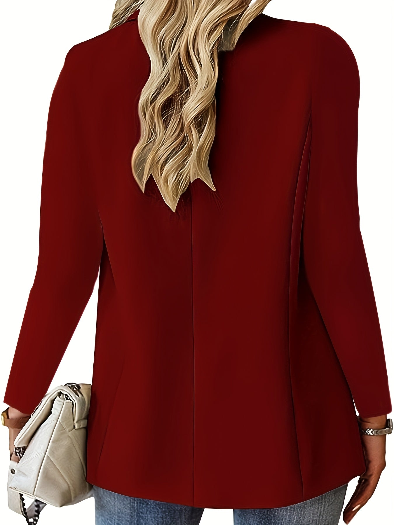 Women'S New 2026 Spring And Autumn All-Match Casual Long-Sleeve Solid Color Cardigan Blazer