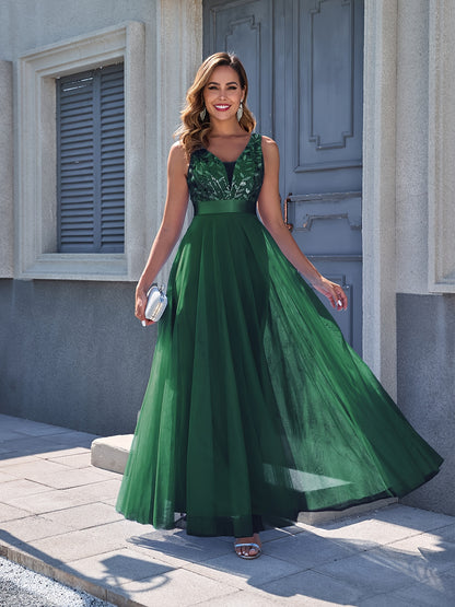 Women'S Dress Embroidery Design V-Neck Sleeveless Long Dress Wedding Dresses for Women for Engagement Wedding Evening Party Dancing Performance Date Daily Valentine'S Day New Year Various Occasions Mesh Long Dress