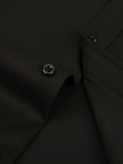 Men's Solid Color Dress Shirt - Classic Neck Short Sleeve 528165
