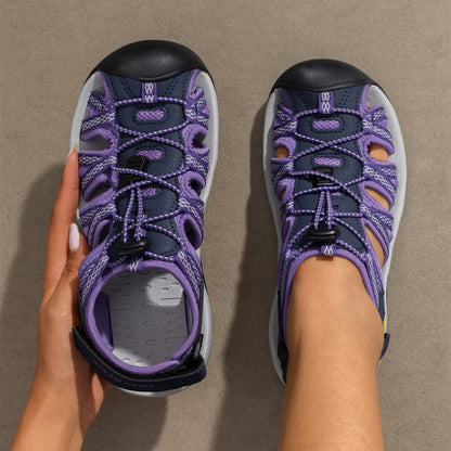 Women Sport Sandals Flat Sandals Womens Closed Toe Hiking Summer Outdoor Sandals Sport Athletic Sandals for Hiking Walking Water Shoes Adjustable Width Comfortable Sturdy Brand Women Shoes