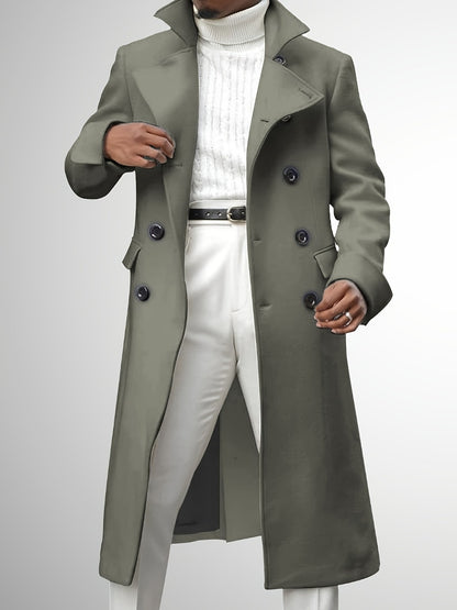Men's Versatile Wool Blend Double-Breasted Coat