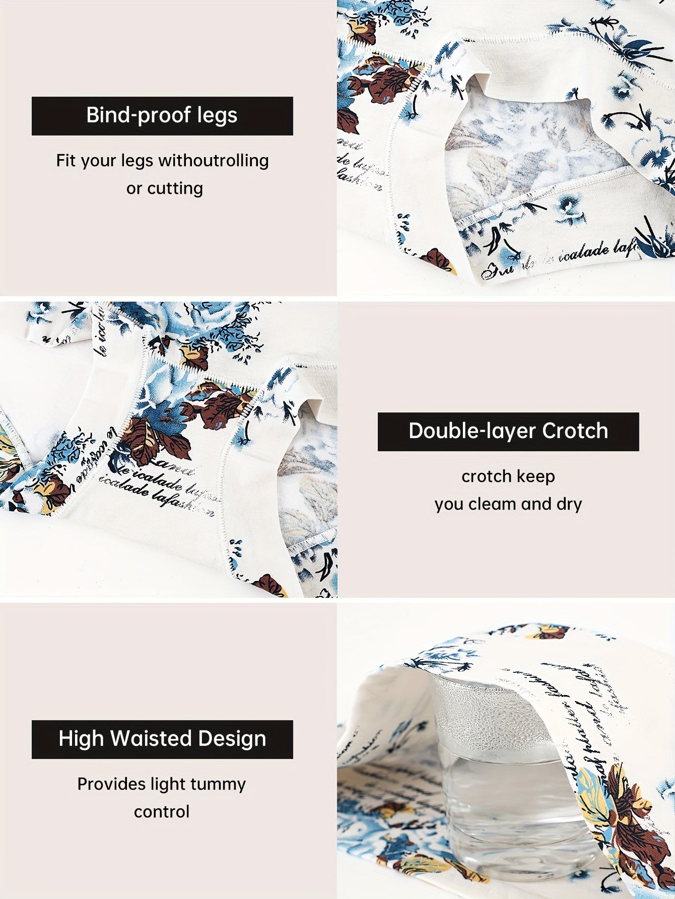 8pcs Women's Soft Modal Floral Boxer Briefs - Breathable, Skin-Friendly, Comfortable High-Waist Underwear with Elegant Floral Print for Casual Attire, Cute Underwear
