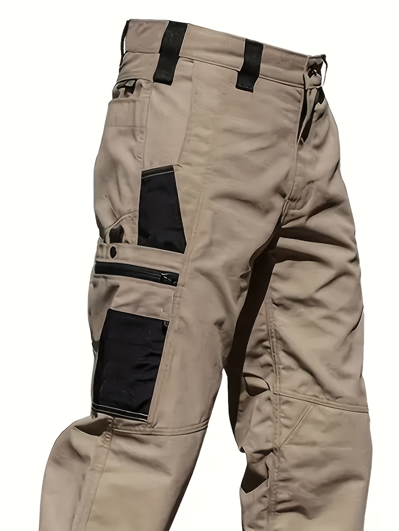 2pcs Men'S Tactical Work Pants with Spacious Multi-Pocket Design & Durable Ripstop Fabric, Outdoor Pants for Camping, Climbing, Fishing, Hunting, Straight-Leg Fit with Belt Loops, Rugged Style, All-Season Pants