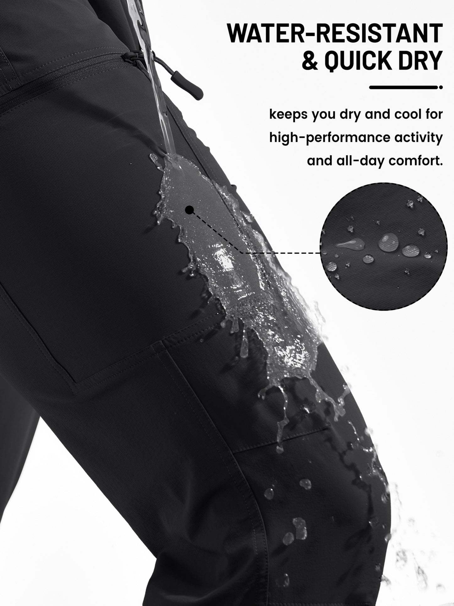 Men'S Cargo Pants Spring Hiking Trousers Quick-Dry Ripstop Stretch Fabric Breathable Moisture-Wicking Lightweight Elastic Waist And 3D-Cut 6 Pockets Outdoor Pants for Fishing Travel Camping, Work in Spring And Summer