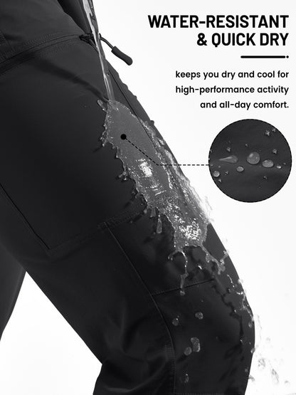 Men'S Cargo Pants Spring Hiking Trousers Quick-Dry Ripstop Stretch Fabric Breathable Moisture-Wicking Lightweight Elastic Waist And 3D-Cut 6 Pockets Outdoor Pants for Fishing Travel Camping, Work in Spring And Summer