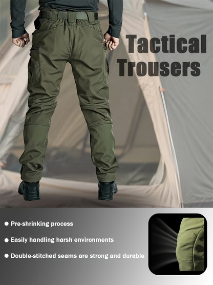 Men'S New Thickened Two-Piece Windproof Jacket And Hoodie Designed for Autumn And Winter, Featuring Multiple Pockets, Elastic Materials, And Warmth, Ideal for Hiking, Skiing, Fishing, And Outdoor Sports. Tactical Style with Breathable Fabrics