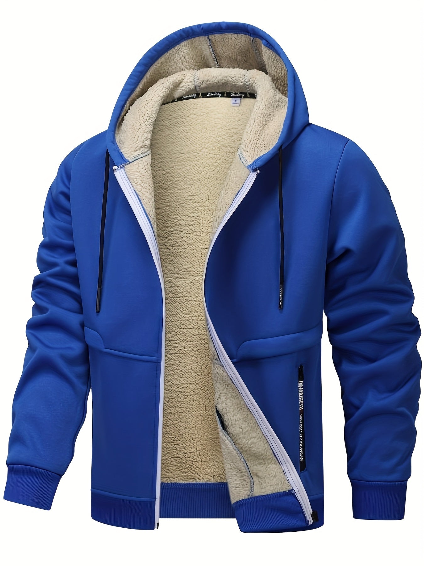 Men'S Fleece Lined Hooded Anorak | Thermal Winter Jacket, 2025 New Warm Windbreaker, Four-Season Cold Weather Coat, Regular Fit, Fabric