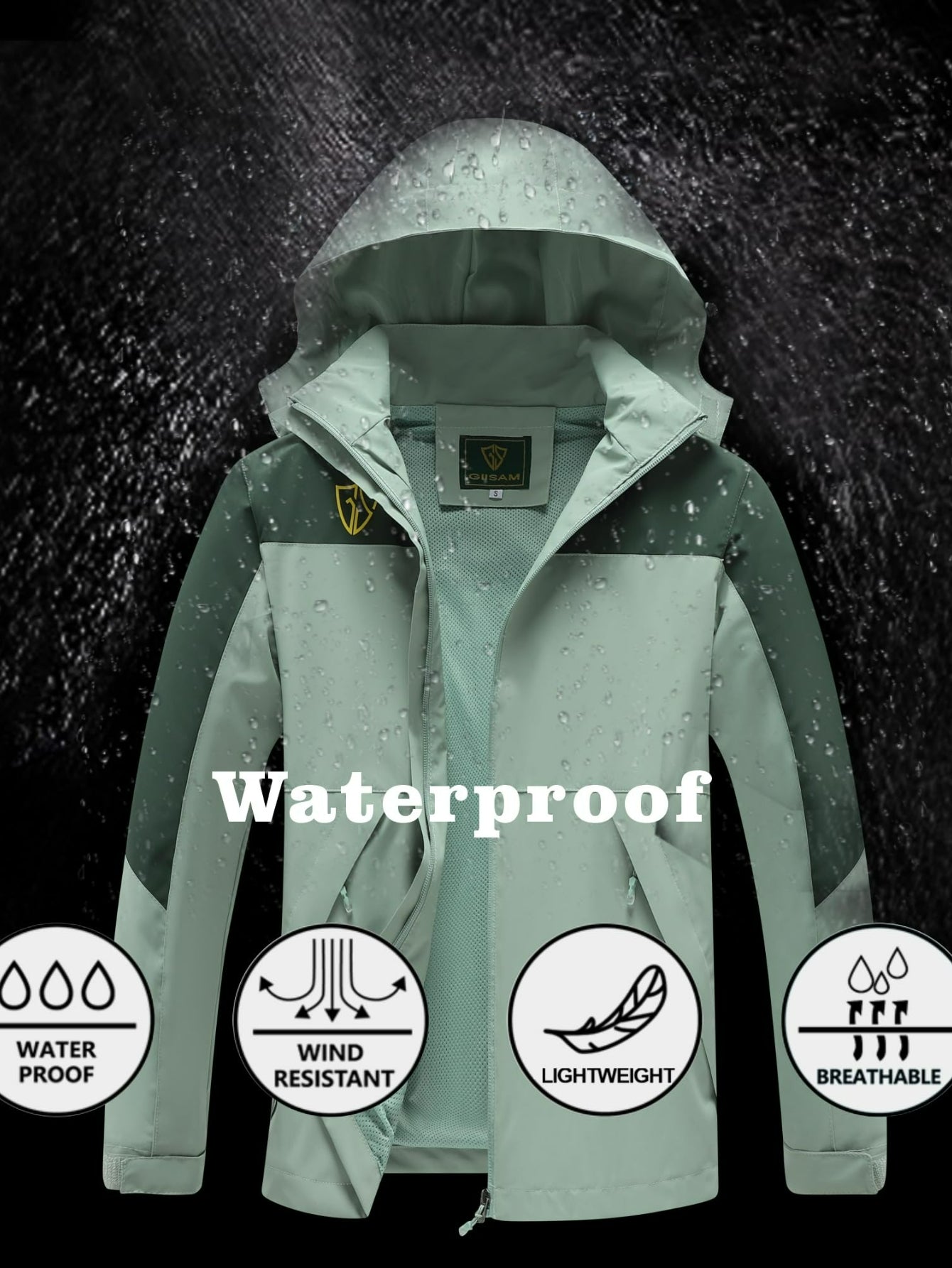 Women's Outdoor Sports Windbreaker, Rain Coat Women, High Quality Jacket Women, Rain Jacket Women, Impermeables Para La Lluvia De Mujer, Lightweight Hooded Mountaineering Suit with Pockets and Detachable Hat.