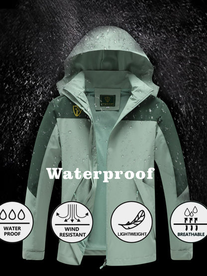 Women's Outdoor Sports Windbreaker, Rain Coat Women, High Quality Jacket Women, Rain Jacket Women, Impermeables Para La Lluvia De Mujer, Lightweight Hooded Mountaineering Suit with Pockets and Detachable Hat.