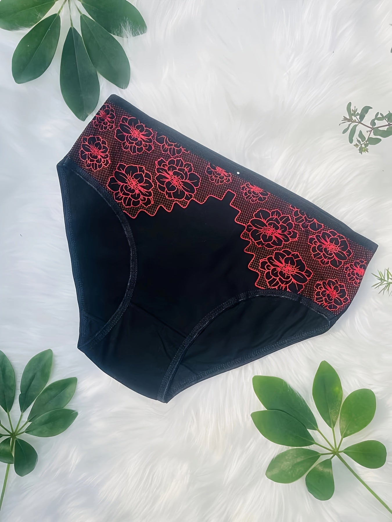 17pcs Of Luxurious Women'S Underwear Comfortable Breathable Elegant Print Flowers Briefs With Exquisite Details Perfect For Everyday Wear( Color Random Delivery)