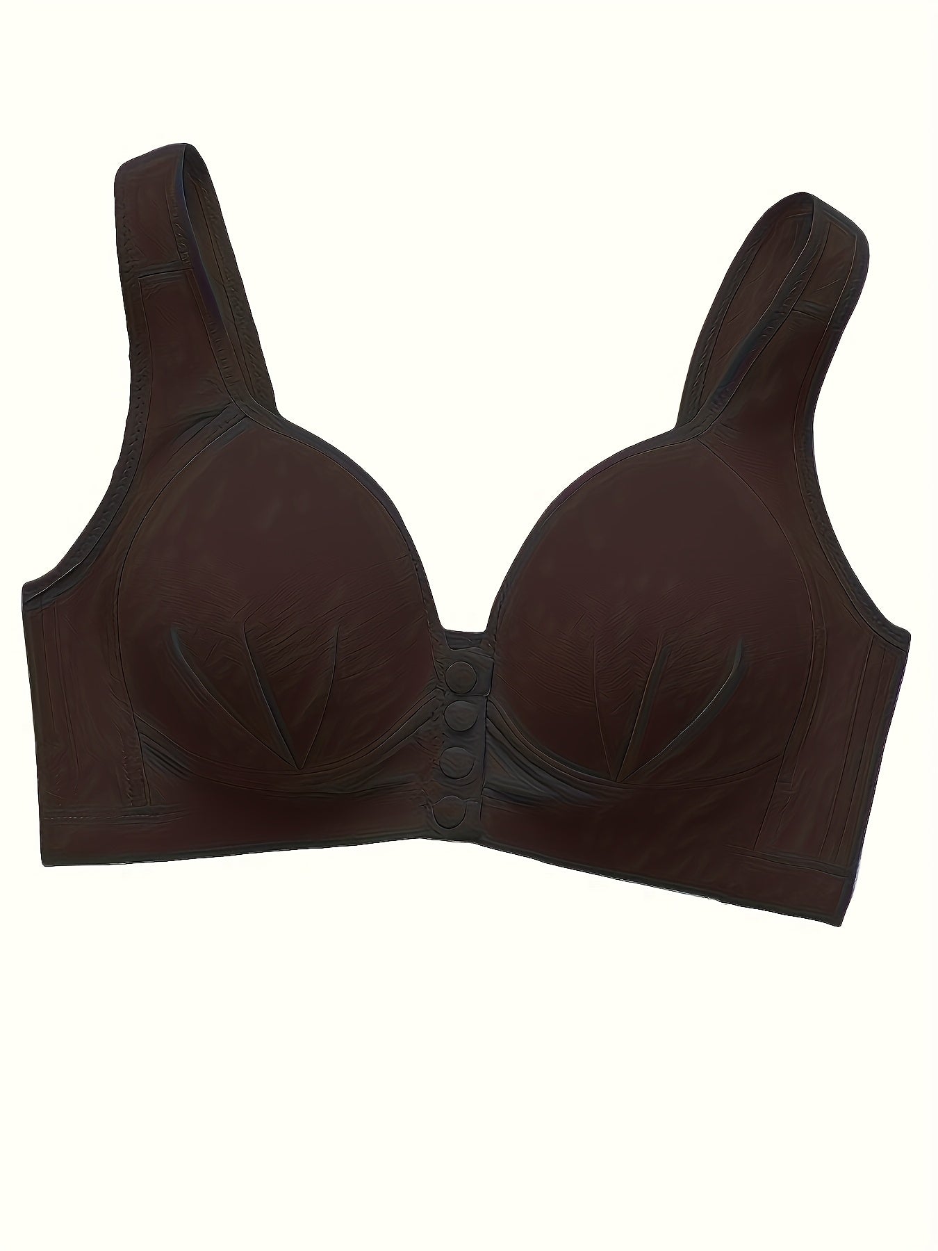 5pcs Solid Seamless Front Opening Wireless Tank Bra, Elegant And Comfortable Push Up Bra, Women's Underwear And Lingerie