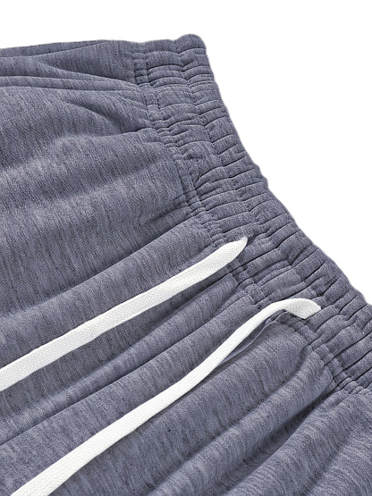 3pcs Summer Trendy All-match Long Pants [soft Knitted Joggers] Men's Soft Knitted Joggers - Loose Fit, Elastic Waist with Drawstring, Two Side Pockets - Machine Washable