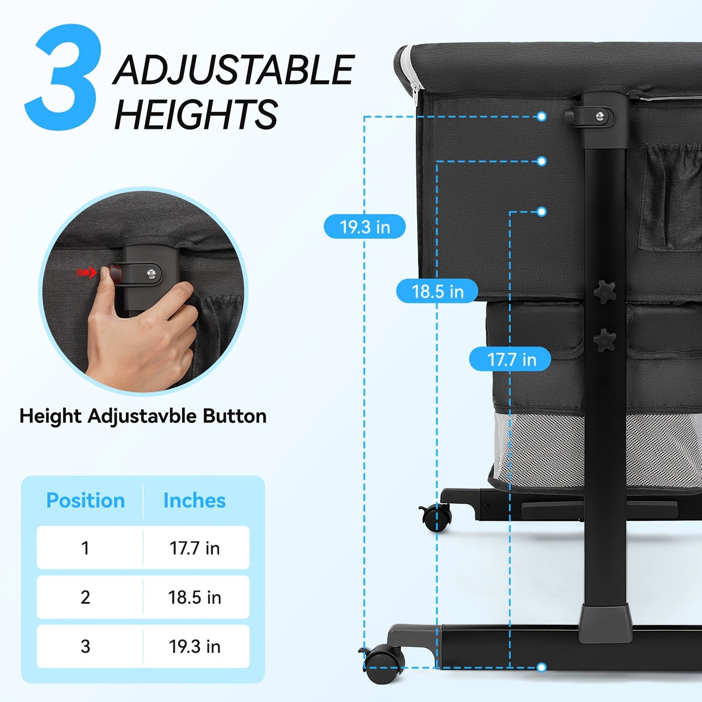 Baby Cradle, Bedside Crib, Foldable Portable Bedside Baby Cradle.New Model Baby Cradle Suitable for Both Boys And Girls. Stable And Not Prone to Tipping Over.Gifts for Family, Product Weight 16 Lbs, Applicable Infant Weight Limit 33 Lbs