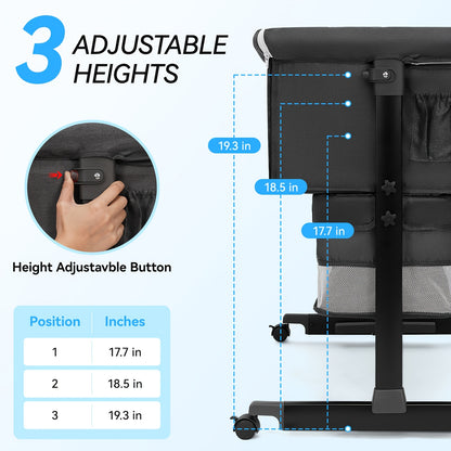 Baby Cradle, Bedside Crib, Foldable Portable Bedside Baby Cradle.New Model Baby Cradle Suitable for Both Boys And Girls. Stable And Not Prone to Tipping Over.Gifts for Family, Product Weight 16 Lbs, Applicable Infant Weight Limit 33 Lbs