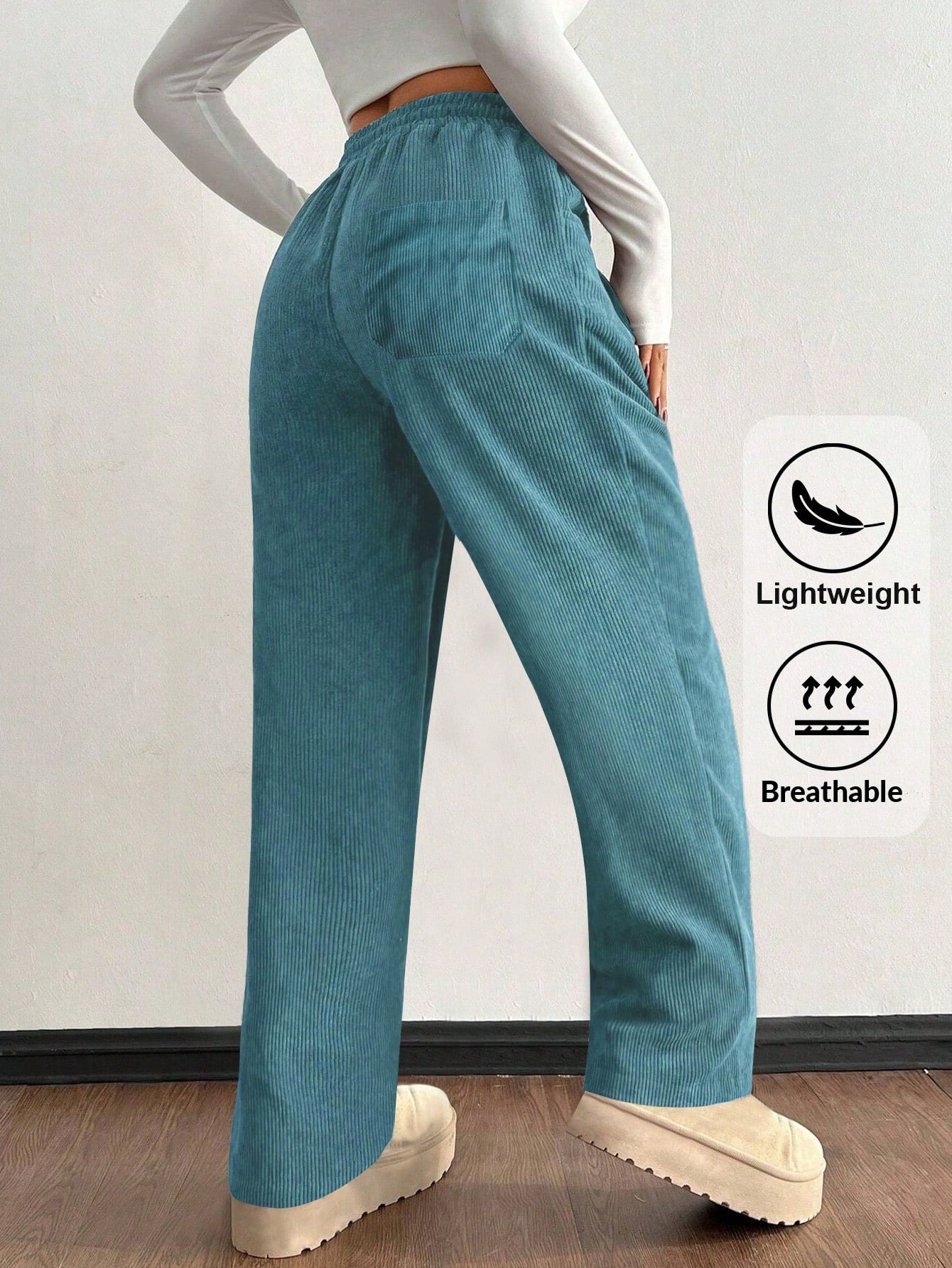 Women's Khaki Polyester Pants - product view 27