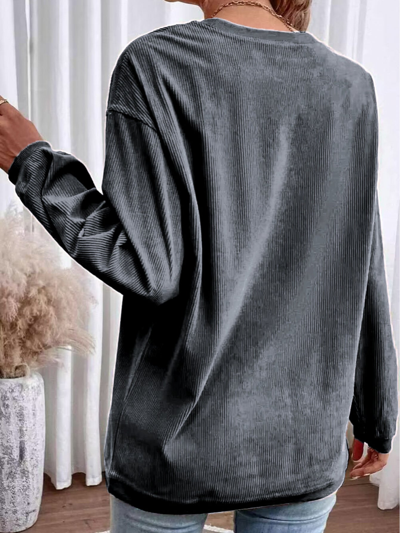 Women's Pink Lace Long-Sleeve Sweatshirt - product view 19