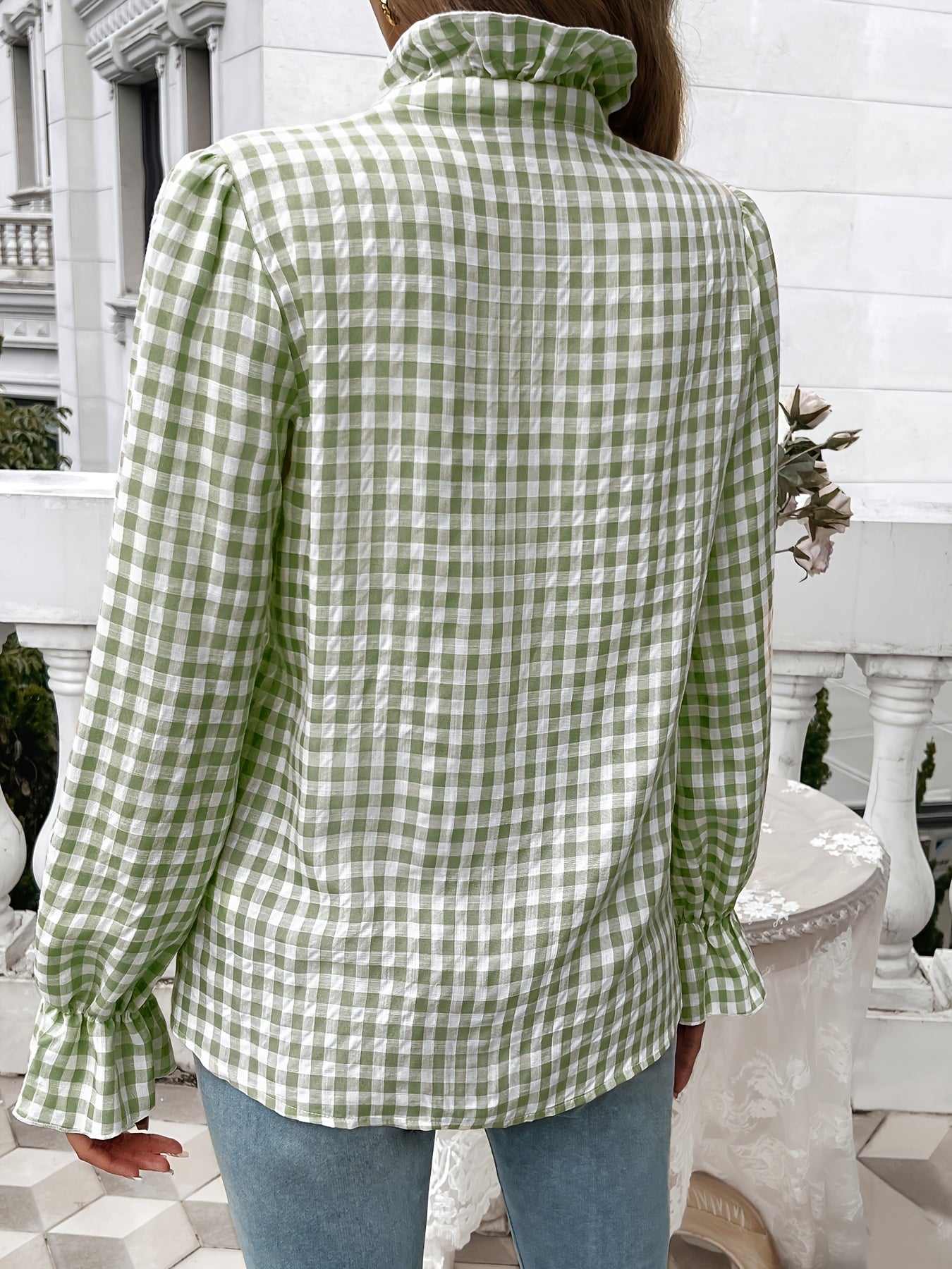 Women's Fall-Winter 2024 Professional Business Temperament Top French Contrast Button- Shirt