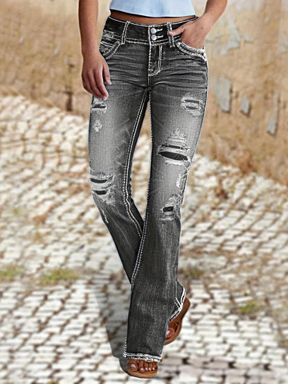 Non-stretch Multi-pocket Design, Classic Zipper Button, Fashionable Casual Versatile Jeans