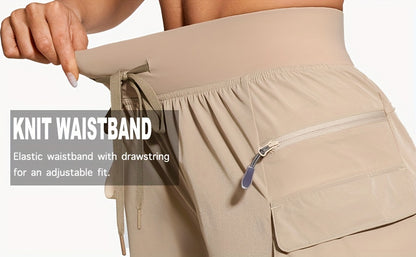 Women's Hiking Cargo Shorts Quick Dry & 50+ Ultra Comfortable High Quality Lightweight Workout Shorts with Big Zipper Pockets for Women Golf Athletic Spring & Summer Essential, Perfect for Going Out
