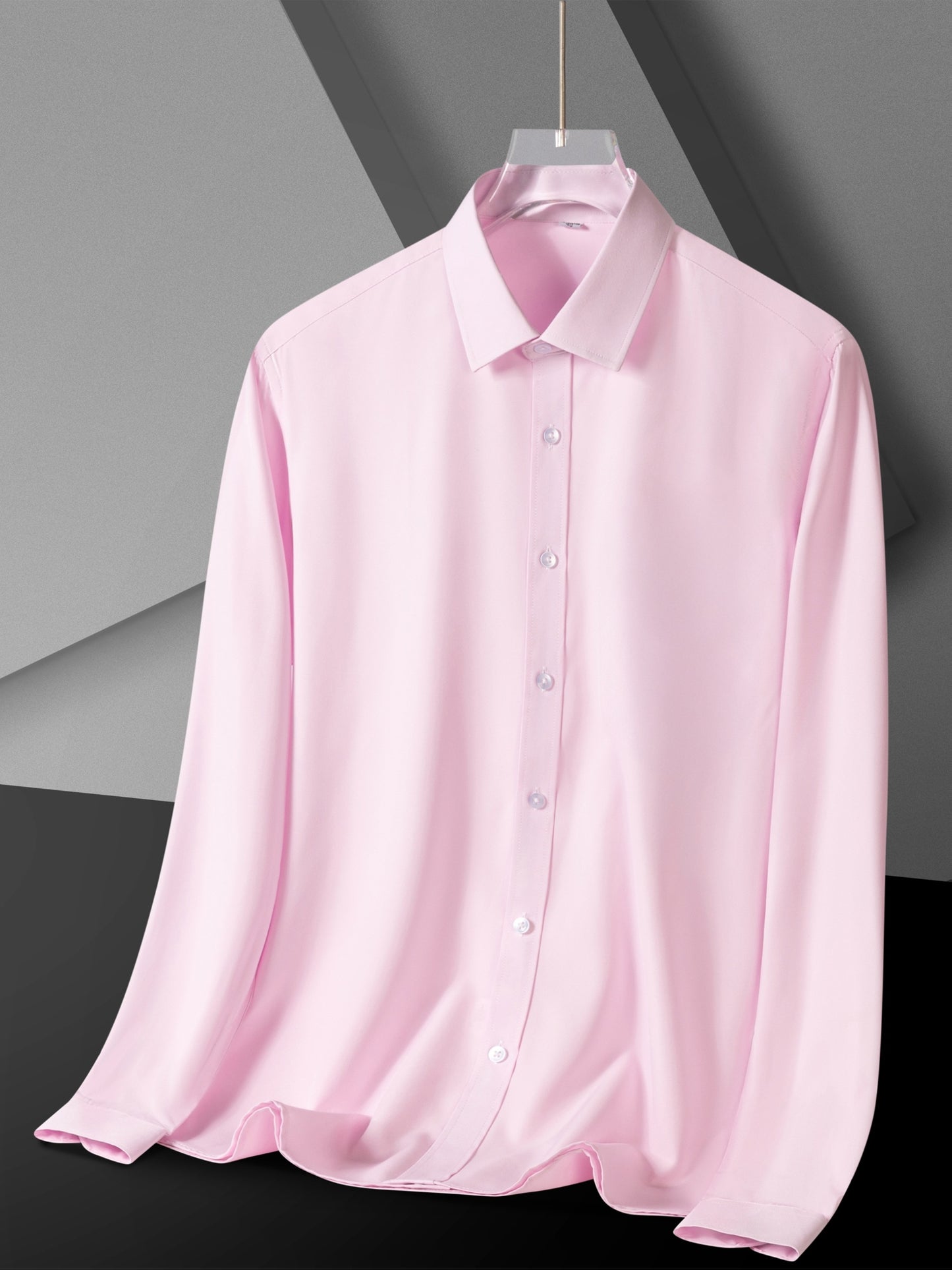 Men'S Long-Sleeve Button-Up Shirt Suitable for Semi-Formal Occasions in Spring And Summer Business Settings