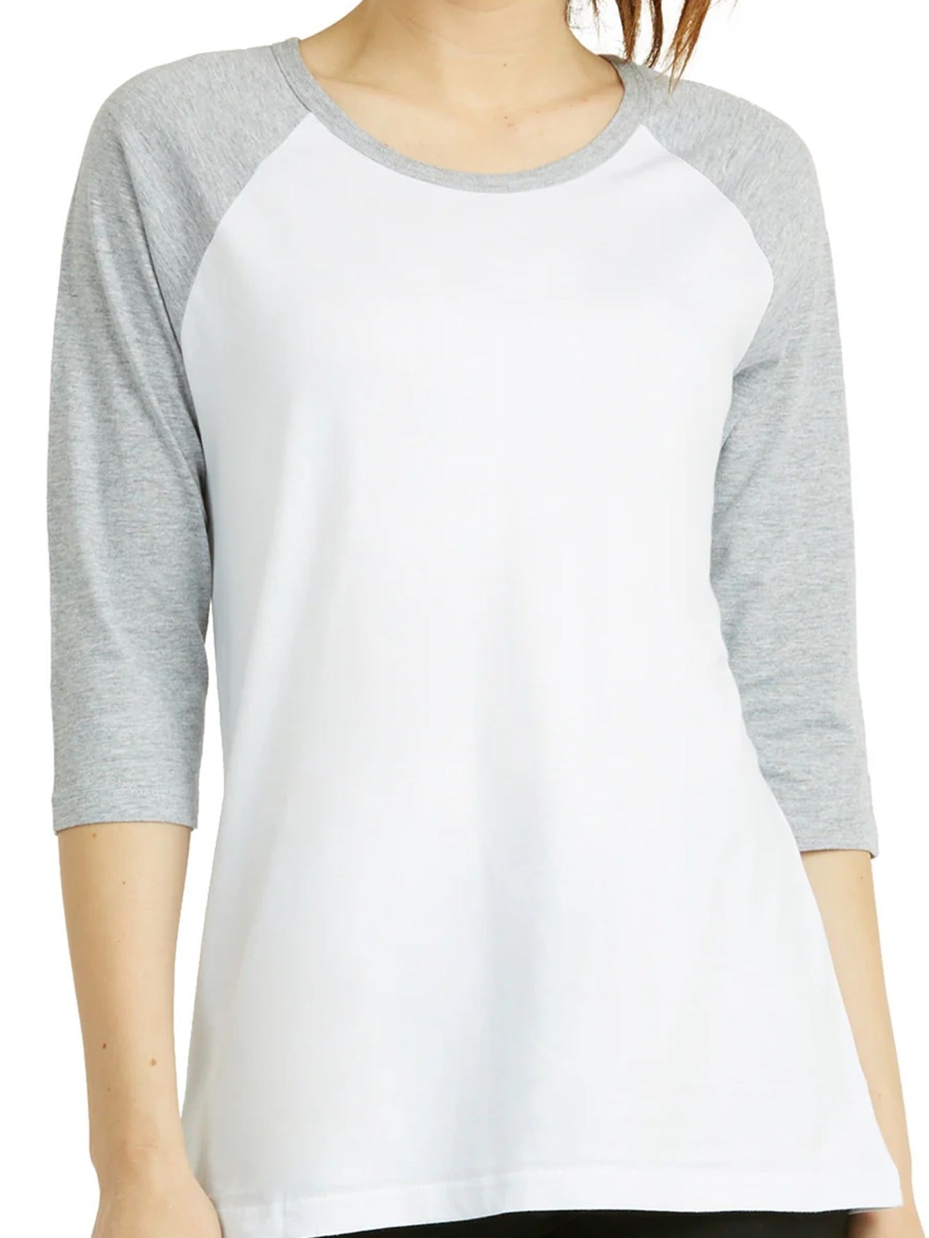LADIES COTTON BASIC BASEBALL TEE