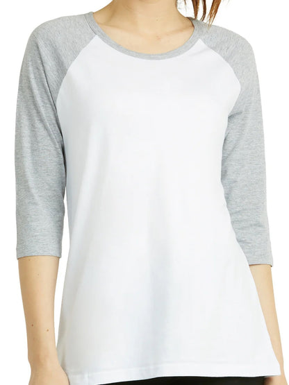 LADIES COTTON BASIC BASEBALL TEE