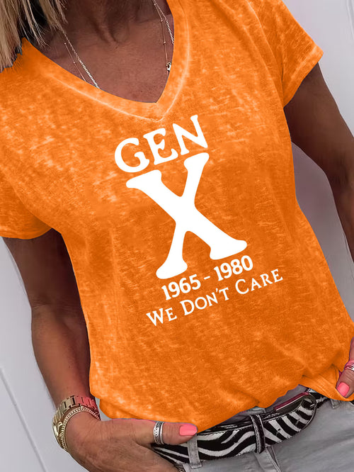 Casual Gen X Graphic Print TShirt, Gentle Drape Elegant Summer Tee, Loose Fit All Body Types, SkinFriendly Breathable Soft Comfortable Fabric, Easter's Day, Home Wedding Commute Outing Ready
