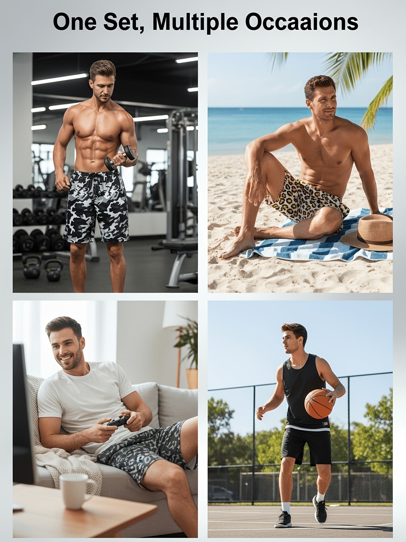 5-Pack Printed Shorts Polyester Shorts - product view 16