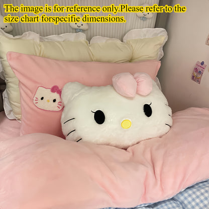 Sanrio Licensed Hello Kitty Plush Pillow - Soft And Fluffy Cushion Suitable for Home, Sofa, Bedside, And Car Use - Iconic Hello Kitty Face, Cute Decorative Cushion, Comfortable Companion for a Nap
