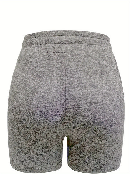 Casual Women'S Shorts Featuring a Printed Cat Face Design with Cartoonish Facial Features And a Drawstring for Comfort